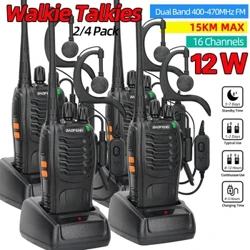 2/4 tk Baofeng BF-888S 12W raadiosaatja kaheribaline kaasaskantav pikamaa ooterežiim UHF 400-470MHz USB Ham kahesuunaline raadio jahipidamiseks