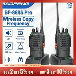 Baofeng BF-888S Pro Walkie Talkie Wireless Copy Frequency Long Range Portable UHF 400-470MHz Ham Two Way Radio kwa Camping Hotel