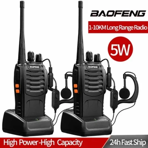 1/ 2PCS Baofeng BF-888S Walkie Talkie 888s UHF 5W 400-470MHz BF888s BF 888S H777 Ystod Hir Radio Two Way Ar gyfer gwesty hela
