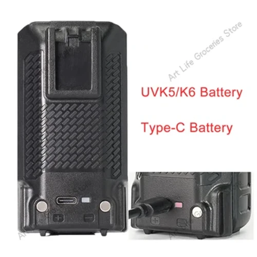 UV-K5 UV-K6 Walkie Talkie ma'a mafiafia moni 2600mAh/3500mAh Type-C totogi ma'a mo UVK5 Vaega Leitio 18650 Cell