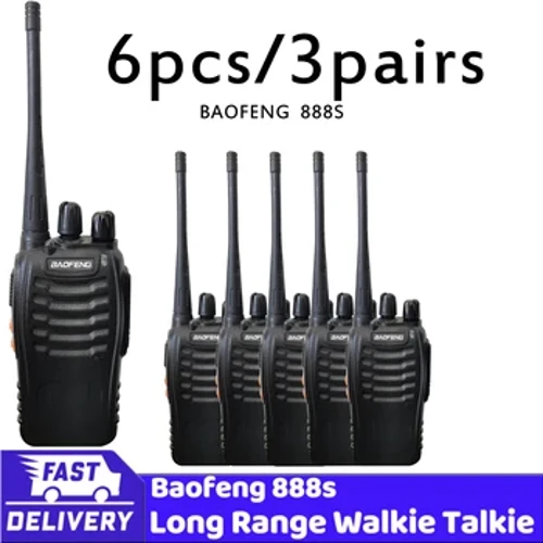 veleprodaja walkie talkie 6kom BF 888s UHF 400-470MHz dugog dometa dvosmjerni radio baofeng 16 kanala USB punjenje sa slušalicom