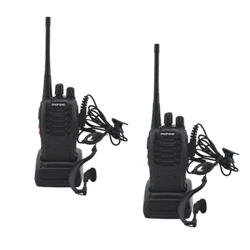 2 Cái/lốc BF-888S Bộ Đàm Baofeng Bộ Đàm 888 UHF 400-470 MHz 16 Kênh Di Động 2 Chiều Với Tai Nghe Chụp Tai bf888s Thu Phát