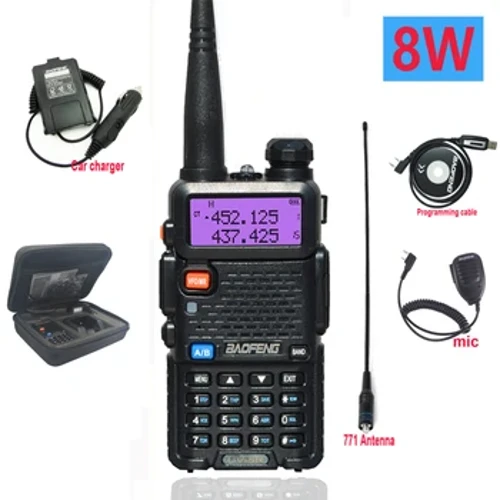 Baofeng UV 5R Walkie Talkie True 8W Portable Ham CB Radio Dual Band VHF UHF FM Transceiver Zwee Wee Juegd Radios UV82 UV9R Plus