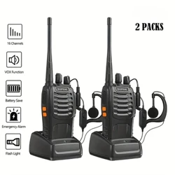 2 stks BF-888S Walkie Talkie tweewegcommunicatie radio's 400-470 MHz lange afstand walkietalkies voor buitenavontuurwerk