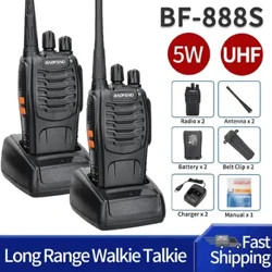 2kpl Baofeng BF-888S Long Range Walkie Talkie UHF 400-470MHz Ham Two Way Radio Comunicador lähetinvastaanotin hotelliretkeilyyn