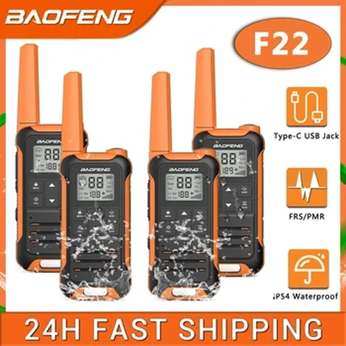 2gab Baofeng F22 Mini Walkie Talkie PMR FRS pārnēsājams LCD displejs Divvirzienu radio atbalsta C tipa lādētājs medību kempinga braucienam