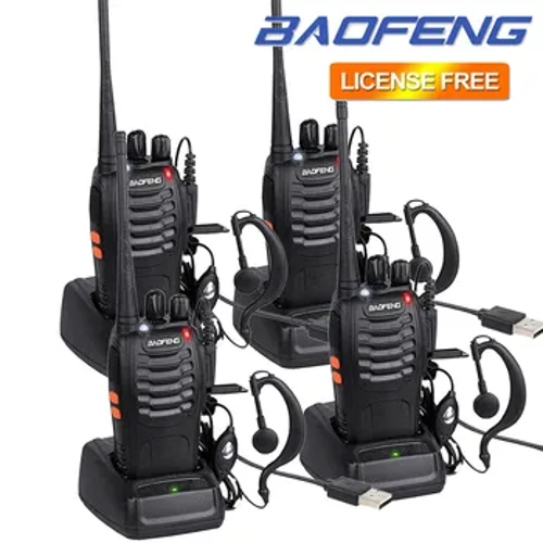 1-4 dona Baofeng BF-888S UHF Walkie Talkie uzoq masofali VOX ikki tomonlama radio + eshitish vositasi