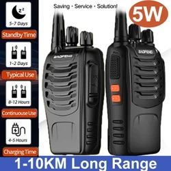 Baofeng Walkie Talkie 2 PCS BF-888S UHF 400-470MHz 5W 16 kanalit BF 888S Odavad kahesuunalised raadio laste mänguasjad 2022 raadiovastuvõtjad