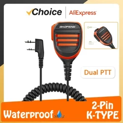 Quansheng UV-K6 PTT suv o'tkazmaydigan UV-K5 Walkie Talkie dinamik radio mikrofon Keenwood 2-pinli turi UV-5R UV82 UV16 uchun qo'lda mikrofon
