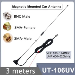 Nagoya UT-106UV Car Ham Radio Magnetic Antenni Dual Band VHF UHF SMA-naaras Baofeng UV-K5 UV-17 Plus IC-V8 Radiotarvikkeet
