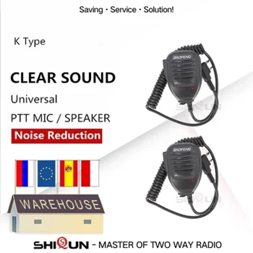 Baofeng UV-5R mikrofono bozgorailua UV-S9 Plus BF-888S BF-UVB3 Plus BF-V9 UV-B6 UV-S9 Walkie Talkie mikrofonoa UV-10R UV-82 Mic.