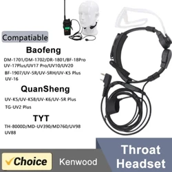 Hals Mikrofon Mic Quansheng UVK5 UVK58 PTT Kopfhörer fir Baofeng Radio UV-5R DM-1701 Walkie Talkie Hals Kopfhörer