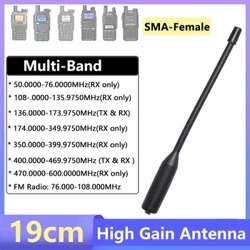Antenne talkie-walkie à Gain élevé SMA-femelle double bande 19cm antenne multibande pour Baofeng UV-5RH Quansheng UV-K6 K5 Radio bidirectionnelle