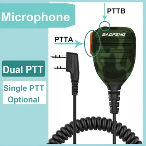 UV-5RH Pro mikrofonhögtalare för Walkie Talkie DM-1701 UV16 Radio PTT Mic Kenwood Plug 2-pin Baofeng Walkie Talkie Tillbehör