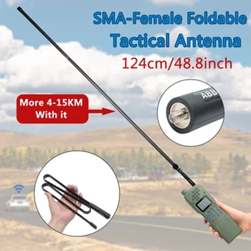 ABBREE Walkie Talkie Foldbar CS Tactical Antenne Til Baofeng UV-5R UV82 UV-9R UV-16 SMA-Hun Dual Band Skinke Radiotilbehør