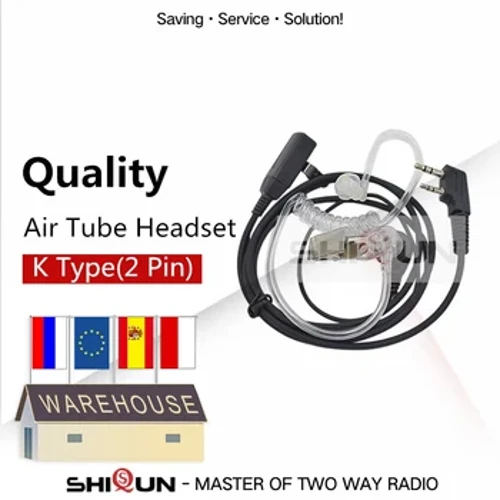 Quansheng UV-K5 Walkie Talkie Auricolare con microfono Auricolare tubo acustico a 2 pin UV-5R Kenwood Baofeng UV-13 UV-17 Radio UV-13Pro