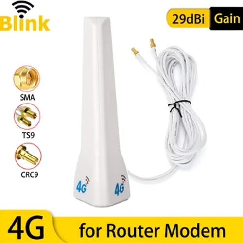 Antena 3G 4G LTE 29dBi Mwyhadur Rhwydwaith Symudol Cellog Dan Do Amrediad Hir Llwybrydd WiFi Modem Atgyfnerthu Signalau Modem TS9 CRC9 SMA Gwryw