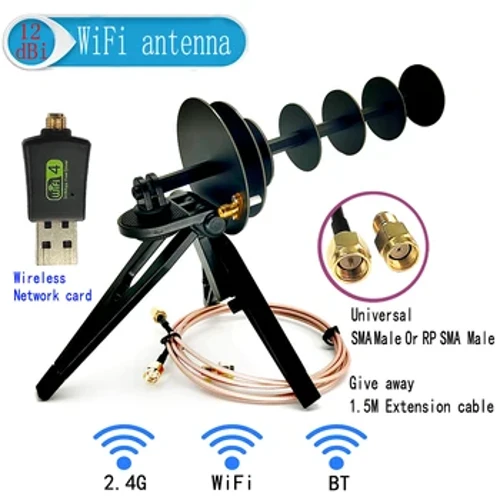 I-12dBi 2.4G WIFI Signal Thola Noma Dlulisa i-Yagi Directional Antenna Computer Wireless Network Card USB Mini PCIE Adapter