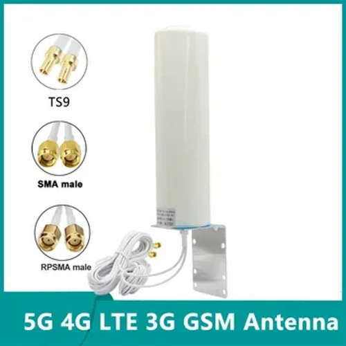 2*2 Cáp TS9 SMA RPSM Nam 5G 4G LTE 3G GSM IP67 Mimo Ngoài Trời Chống Nước Trên Không 28dbi Omni WiFi AP Khuếch Đại Router Ăng Ten