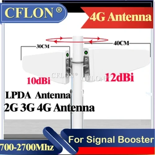 Ăng-ten 12dBi/10dBi 4G Ngoài Trời 700 ~ 2700 MHz N-Nữ Đăng Nhập Định Kỳ Ăng Ten GSM LPDA Cho Modem Repeater GSM 2G 3G 4G Tăng Cường Tín Hiệu