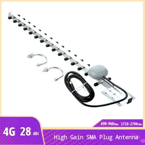 Loaʻa Kiʻekiʻe 28dBi SMA Plug Antenna Haʻahaʻa 50W 4G 696-960MHz / 1710-2690MHz Yagi Antenna SMA Kāne Plug