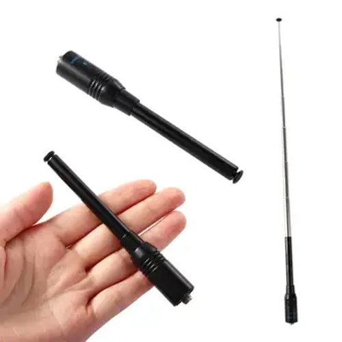 888S El Tipi NA-773 Baofeng UV-5R Walkie-talkie Havadan Haberleşme Ekipmanı için UHF + VHF Teleskopik Anten SMA-F Anten