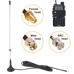 Walkie-Antenne UV5R Verstärkung Antenne für Walkie-Talkie-Antenne Tragbares Radio Mini-Saugnapf Autoantenne Gain UT108 Antenne