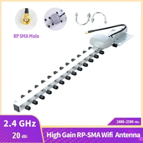 Độ Lợi Cao 2.4G 20dBi Ăng Ten 2400-2500 MHz Ngoài Trời Yagi Ăng Ten RP-SMA Nam Cho Không Dây Modem Tăng Áp bộ Khuếch Đại