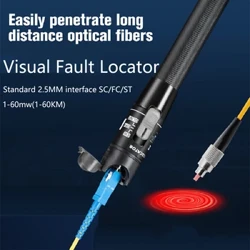 คุณภาพสูง 50MW FTTH Fiber Optic เครื่องทดสอบปากกาประเภท Optical Light 50KM Visual Fault Locator เครื่องทดสอบสายเคเบิลออปติคอล