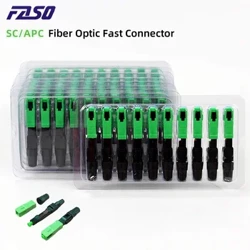 Conector rápido de Fibra óptica 100 Uds. Conectores rápidos de Fibra SC APC Conector de modo único Equipo de Fibra óptica adaptador SC