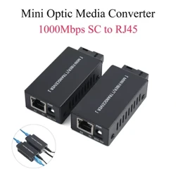 1 par mini gigabitni optički medijski pretvarač 100/1000 Mbps optički primopredajnik SC na RJ45 Ethernet prekidač 20 km sa američkim napajanjem