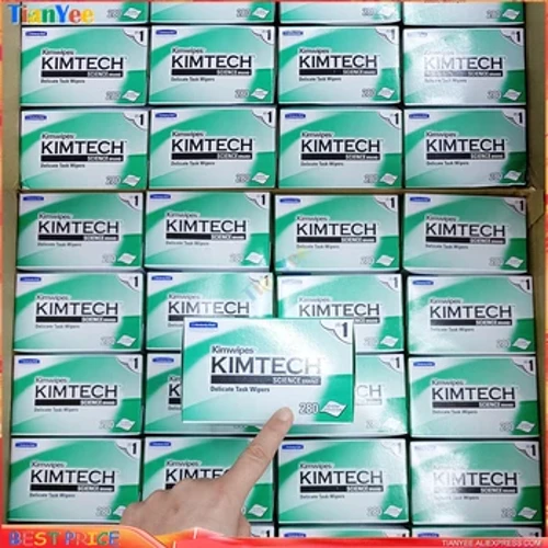 Praghas Mórdhíola 280 Wipes KIMTECH Kimwipes Páipéar Glanadh Snáithín Paicéid Kimperly Wipes Páipéar Glanadh Snáithín Optúil Údaraithe