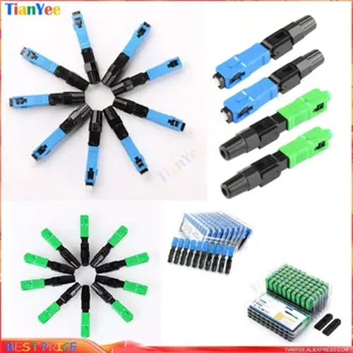 10/20 dona tez maydon yig'ish FTTH o'rnatilgan optik tolali tez ulagichi SC APC SM tolali optik SC UPC sovuq ulagichi