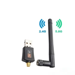 300M Kartu Jaringan Nirkabel Dual-band, Komputer Eksternal Usb Wifi Receiving Transmitter 2.4G/5G Antena