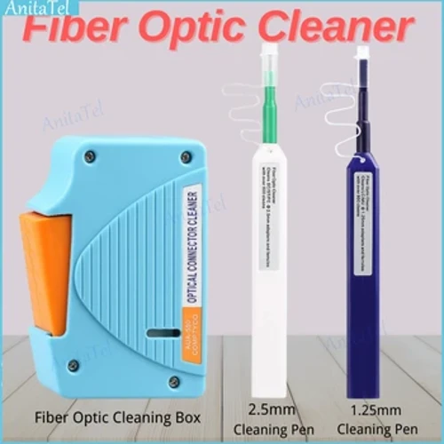 Fiber Optic Cleaning Box Optical Fiber Cleaner Pan Fiber Optical Cleaning Pen Tool 2.5mm LC MU 1.25mm SC/ST/FC Cleaner Cassette
