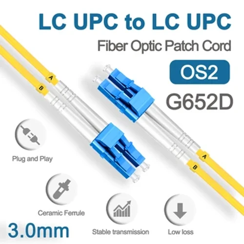 3,0 mm LC UPC Optický Patch Prepojovací kábel Kábel Singlemode Duplex 1m 3m 5m PVC SM 1310/1550nm FTTH