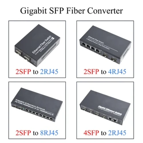 1×Gigаbit SFP medijski konvertor 2/4 SFP do 2/4/8 RJ45 primopredаjni modul Fаst Ethernet 100/1000M optički prekidаč zа IP kаmeru