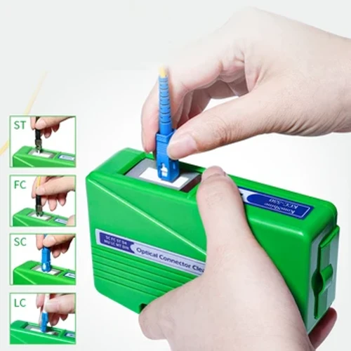 Glanhawr Cysylltydd Ffibr Optegol KCC-55 Casét Glanhau Conector Glanhau Conector, 500 gwaith Blwch Glanhau Optig Ffibr