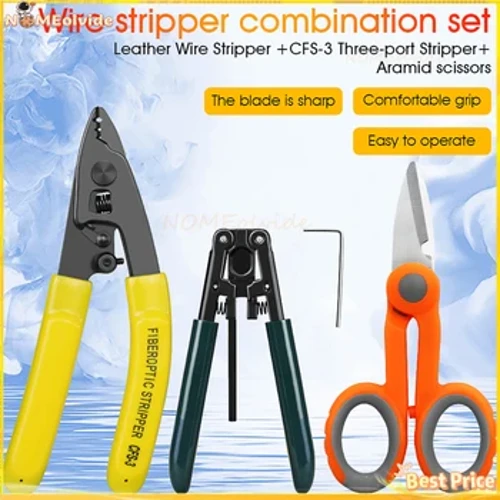 Va'a fua e 3 pusa Fiber Optic Tool Kit seleulu Pu lua pliers Stripper ma Fiber Optic Stripper CFS-3