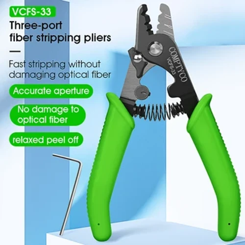 VCFS-33 Stripper/ gefail optegol ffibr tri phorthladd/ streipwyr gwifren ftth offer gefail stripio ffibr optegol