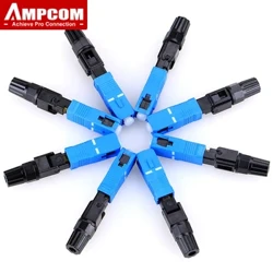 AMPCOM SC UPC/APC glasvezel snelconnector, FTTH Single Mode snelle veldmontage Herbruikbare optische koude verbindingsadapter