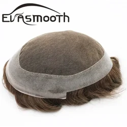 0.08 Croen Tenau Sylfaen Flaen Breathble Lace Center Dynion y Goron; S Prosthesis Capilari Dynion Gwallt Dynol Toupee Gwryw System Gwallt Wig