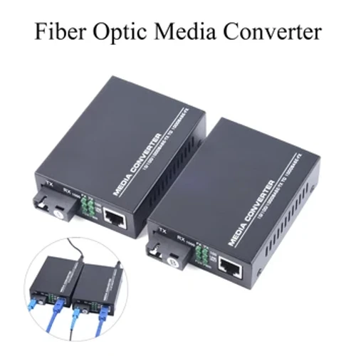 HTB-GS-03 Gigabitowy konwerter światłowodowy 10/100/1000Mbps jednomodowy na RJ45 3/20KM UPC/APC SC-Port Zewnętrzny zasilacz
