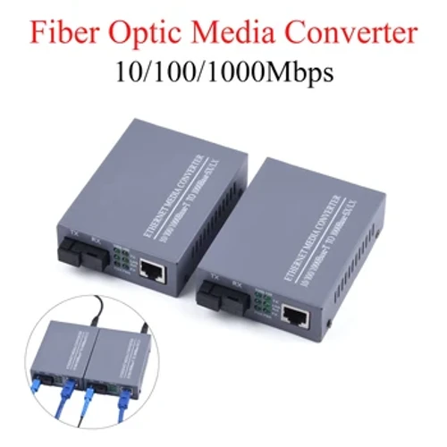 Gigabites száloptikai adathordozó konverter 10/100/1000 Mbps, egymódusú, 20 km-es UPC/APC SC-portos külső tápegység