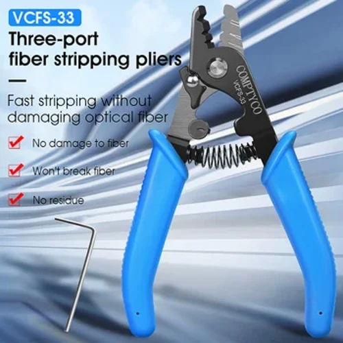 COMPTYCO VCFS-33 Koleo tatu za bandari Fiber Optical Stripper Vibasi Waya kwa Zana ya FTTH Optic Stripping Plier Tool Usafirishaji wa bure