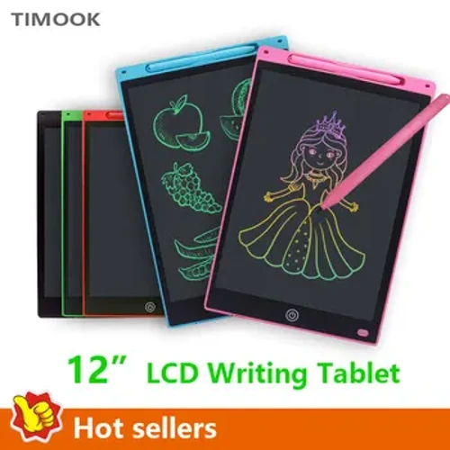 Tabledi Pad Llawysgrifen Electronig 12 modfedd Bwrdd Ysgrifennu Lluniadu Tabled LCD Sgrîn Ysgrifennu Tabled Teganau Graffig Digidol ar gyfer plentyn