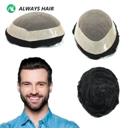 Haltbar Fein Mono Männlech Hoer Prothese 6" Indeschen Mënsch Hoer Toupée 130% Hoer Denstiy Natural Perücke fir Männer