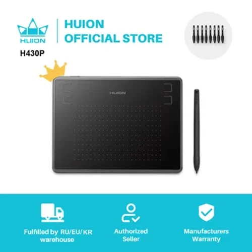 HUION H430P tabletas digitales Micro USB firma gráficos dibujo pluma tableta OSU juego tableta sin batería Android Mac Windows