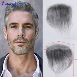 ʻO ka lauoho lauoho hina i mua o nā kāne no ka lauoho kanaka lae kane's Toupee V Loop 0.06mm Ultra Thin Skin PU Natural Hairline Patch