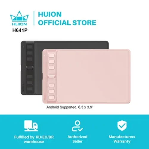 Huion Inspiroy 2 S H641P Grafički tableti 6,3x3,9 inča Digitalna olovka za crtanje Tablet sa 6 ekspresnih tipki Podrška za Android Mac Windows